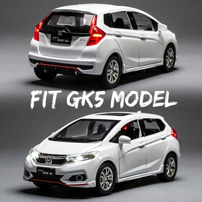 1:28 HONDA Fit GK5 Diecast Model Car Toy Sports Car Vehicle Sounds Lights Gift