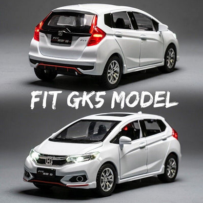 1:28 HONDA Fit GK5 Diecast Model Car Toy Sports Car Vehicle Sounds Lights Gift