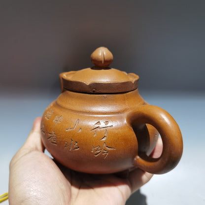 Chinese Yixing Zisha Clay Handmade Exquisite Teapot（宫灯壶 底款：时大彬）