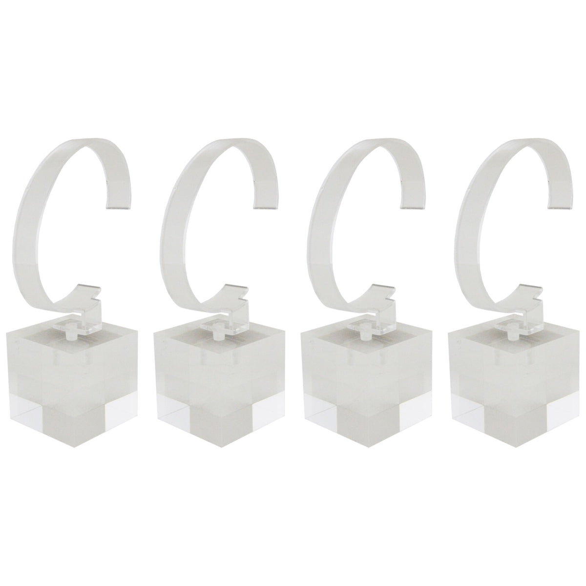 4 Pack of Crystal Clear Watch Stands with Sturdy Acrylic Weighted Base