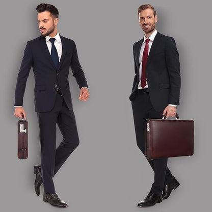 New Leather Travel Briefcase Side Combination Lock Office Business Handbag