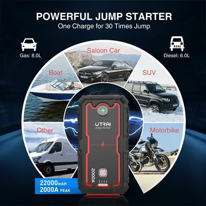 Jump Starter Car Booster Power Bank Battery 2000A 12V Auto Starting Device Start