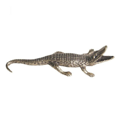 Copper Crocodile Mininature Figurines Mini Home Desk Decorations Brass Incense