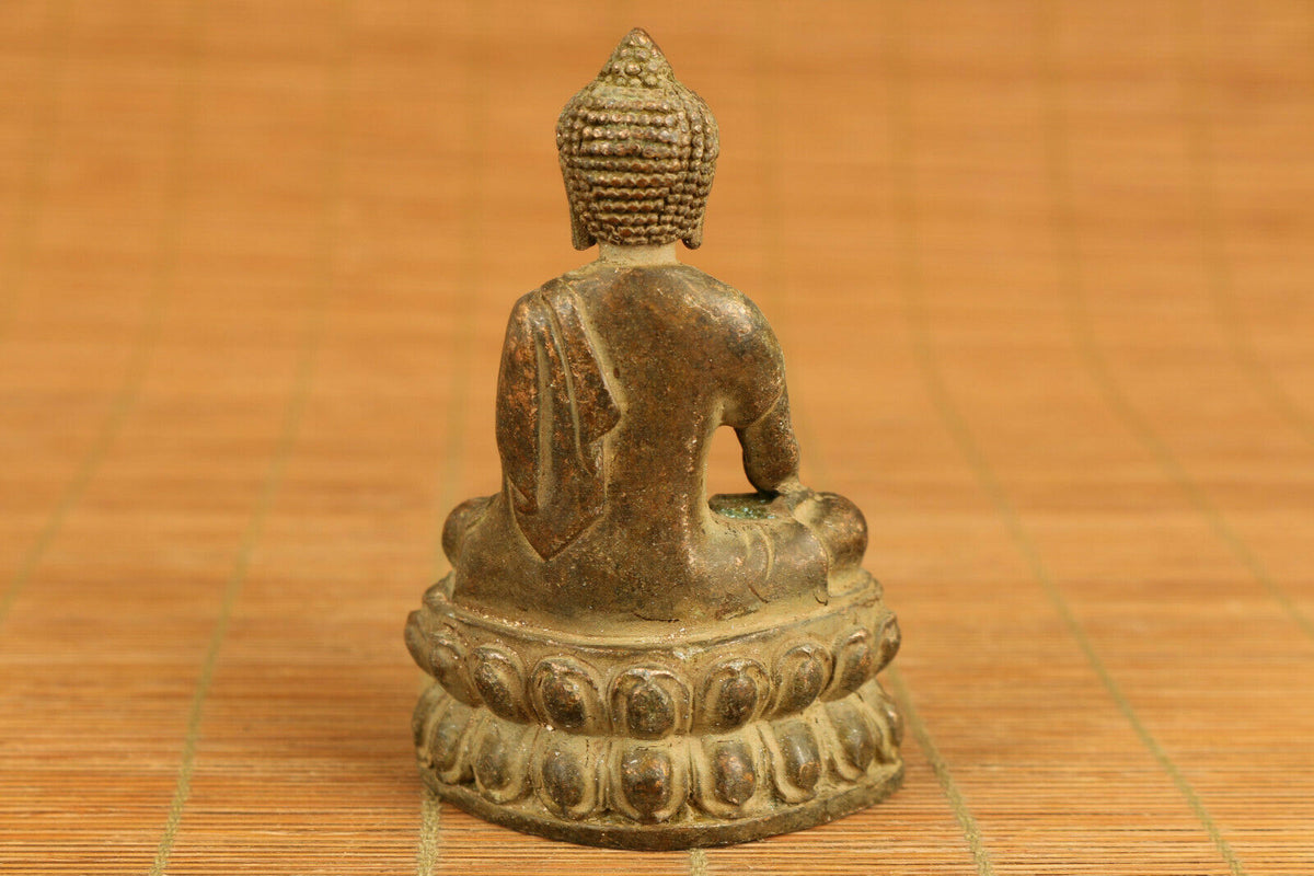 chinese old bronze hand carved buddha Sakyamuni statue figure