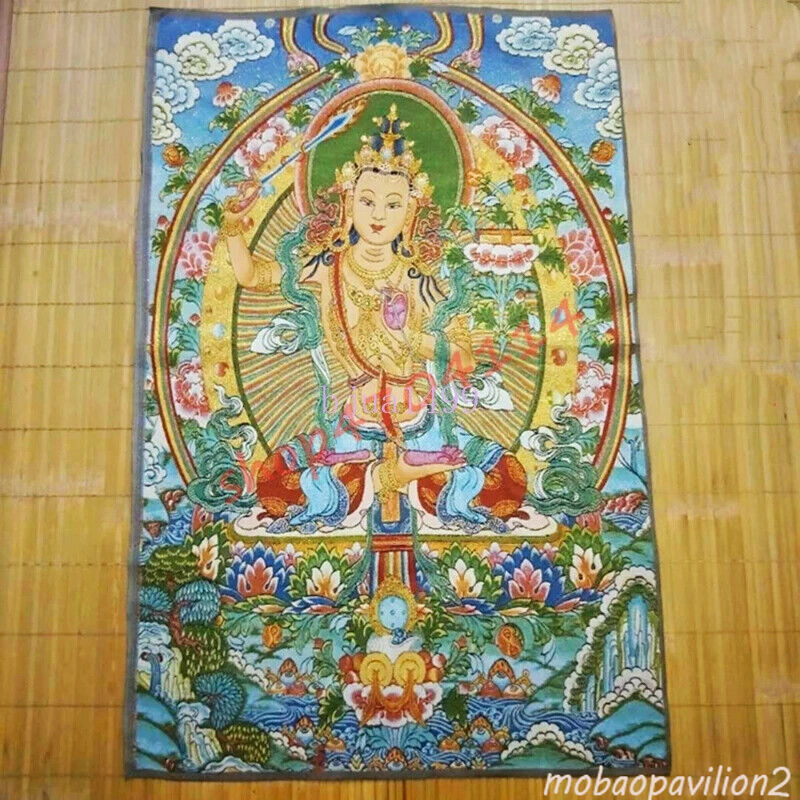 Manjusri Bodhisattva Thangka Buddha Statues Exquisite Collections Decorations