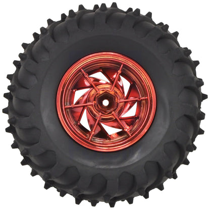 4 Pack Dagu 120mm Spiked Rubber Wheels for RC / Robotics, 60mm Width, 4mm Axle