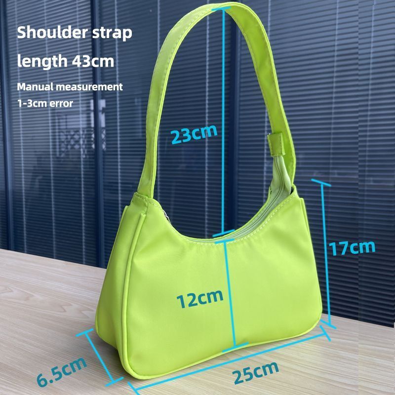 Candy Color Hobos Nylon Handbags Small Tote Shoulder Bags Simple Clutch Purses