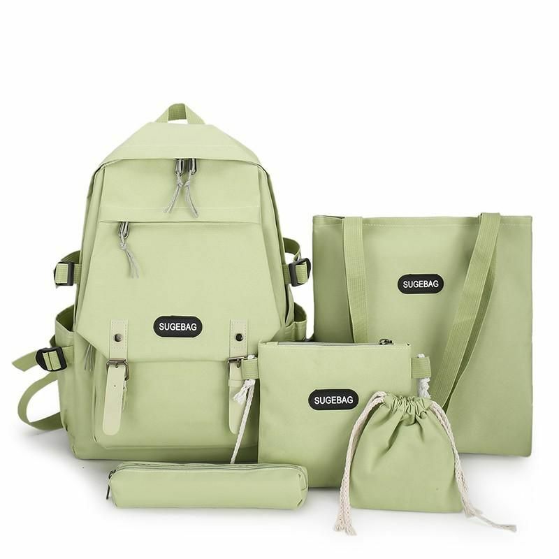 Backpacks 5 Piece Sets Casual School Bags Teenage Girls Womens Travel Bookbags