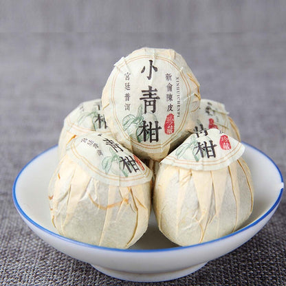 Orange Peel Shu Cha Small Green Mandarin Puerh Tea Ripe Puerh Tea Barrel 250g