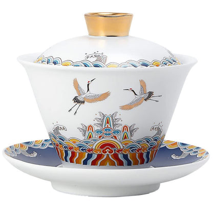 160ml Chinese Ceramic Gaiwan Kung Fu Tea Set Tea Cup Bowl Home Tea Tureen