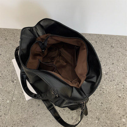 Big Black Shoulder Bags Shopper Purse Synthetic Leather Crossbody Handbag Totes