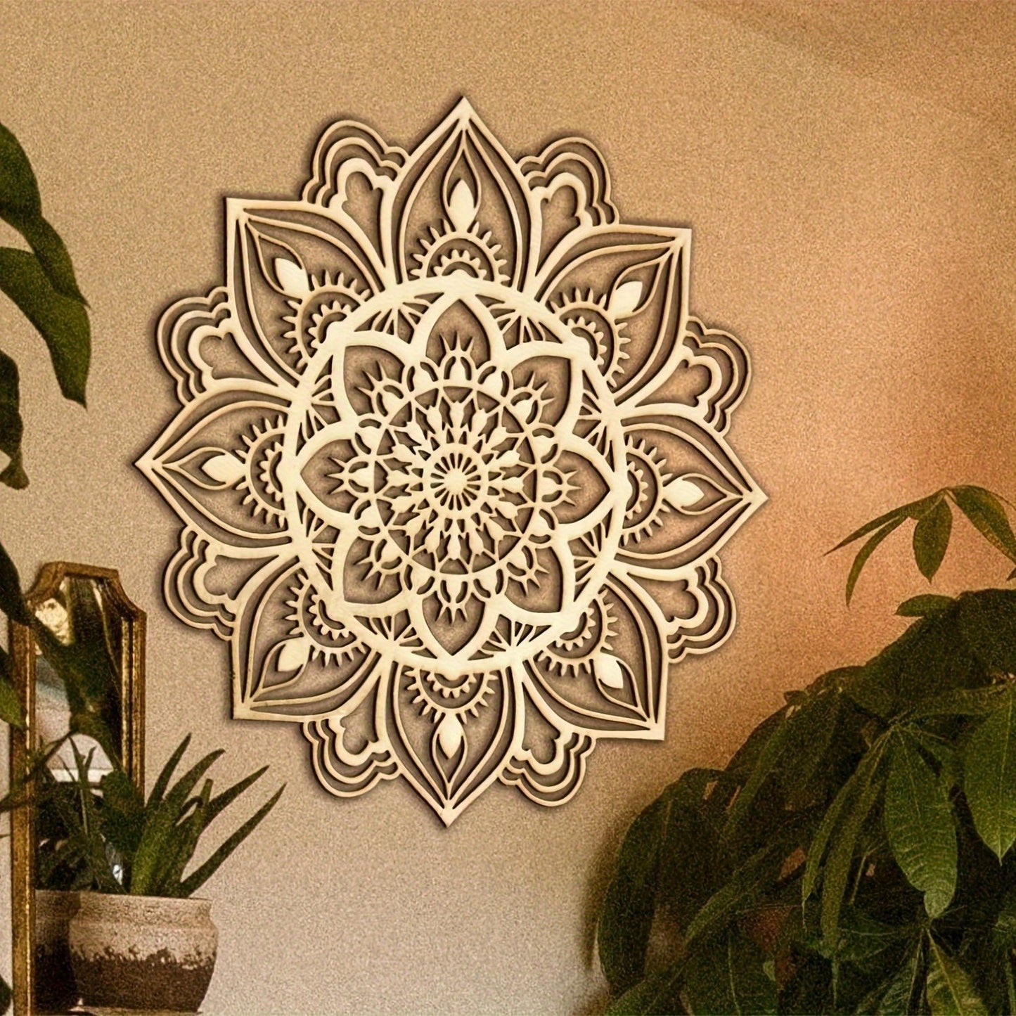Boho Ethnic Decor for Living Room 1pc Moroccan Indian Mandala Metal Wall Art