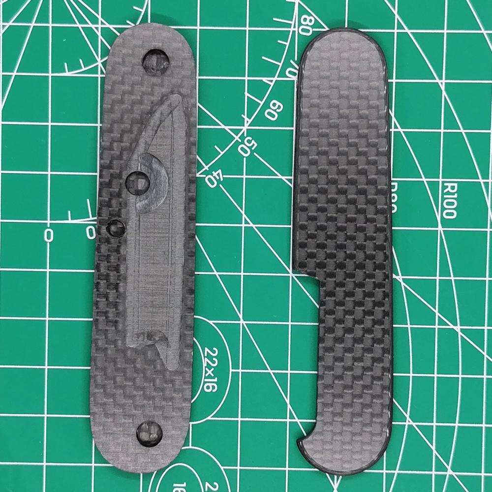 Carbon Fiber Handle Scales Without Cut-Out for 91mm Victorinox Swiss Army Knife