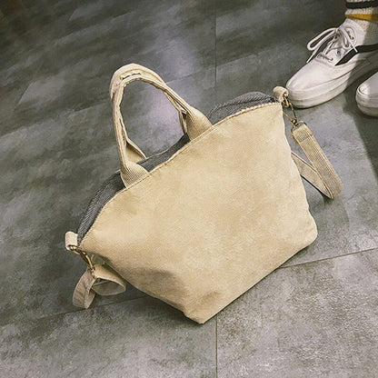Cute Handbag Casual Travelling Large Totes Shoulder Bags Corduroy Messenger Bag