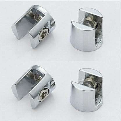 4Pcs/Lot Glass Clamp Chrome Zinc Alloy Finish Plated Bracket Shelf Holder Supply