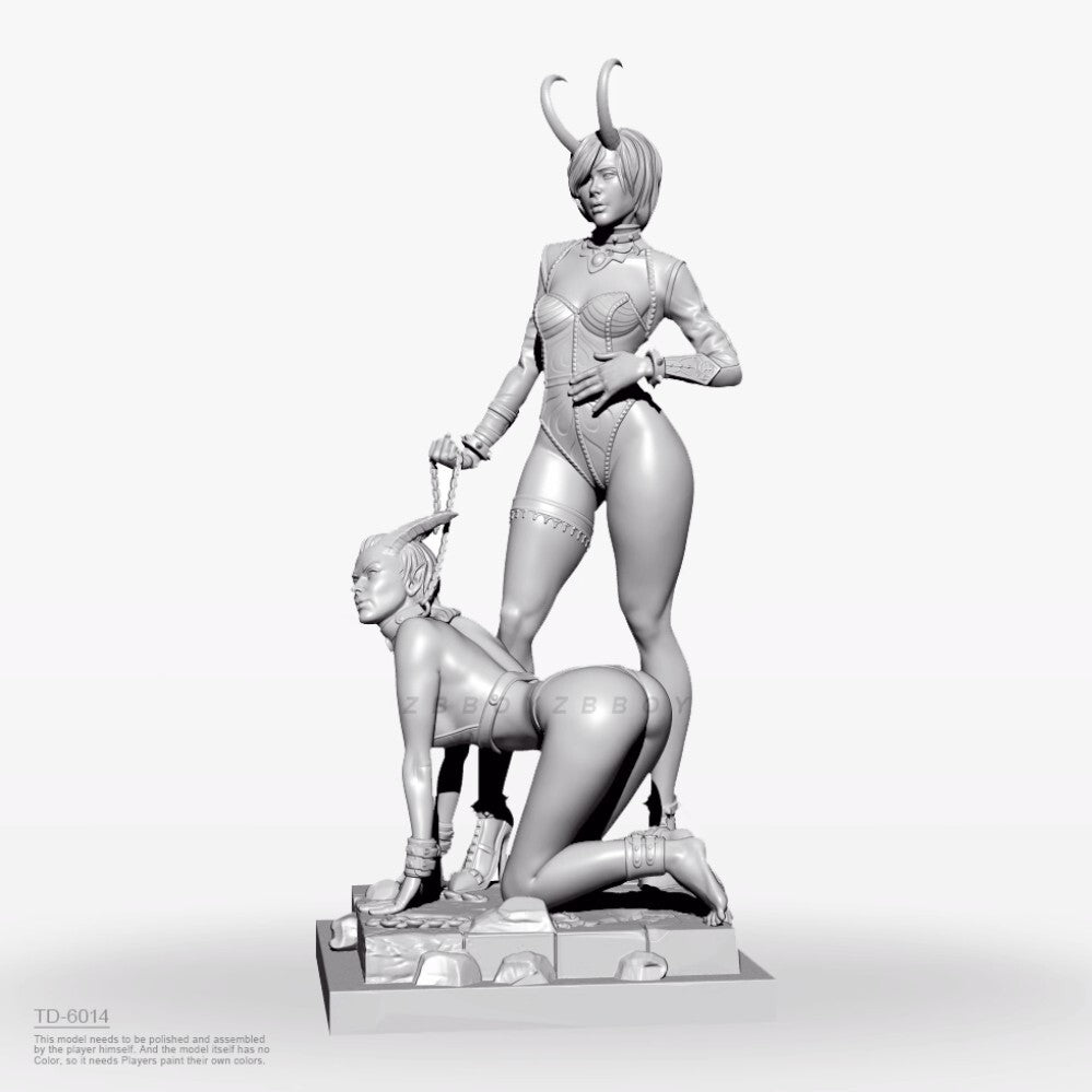 1/24 resin figure model kit Tame the evil female demon Unassembled Unpainted