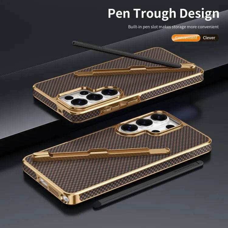 Back Cover for Samsung S24 Ultra/S25/S26 Carbon Fiber Texture Mobile Phone Case