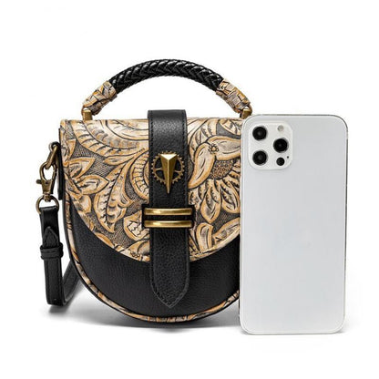 Retro Small Shoulder Purse Crossbody Bag Genuine Leather Cowhide Handbags Shell