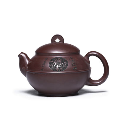 Full Handmade Tea Pot Marked Chinese Purple Clay Real Yixing Zisha Pot 420ml Big