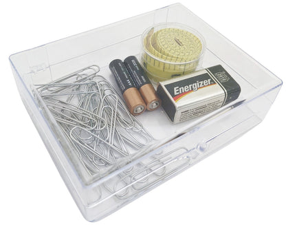 Small Clear Plastic Box, Rigid Hinged Polystyrene - 4 5⁄8 x 3 1⁄2 x 1 1⁄4"