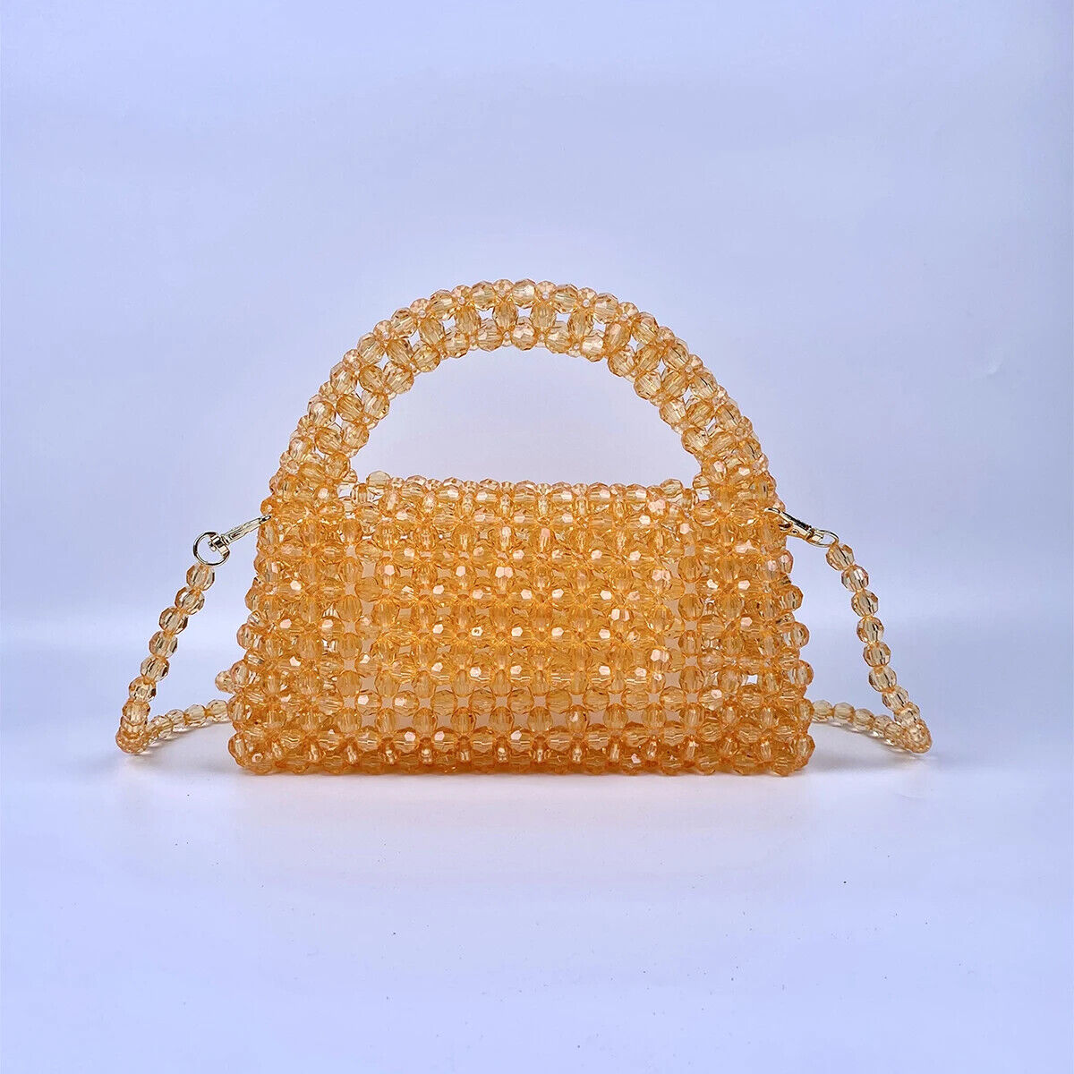 Beaded Knitted Pillow Type Handheld Crossbody Dual Purpose Acrylic Bag