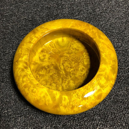 Burma Golden Camphor Ashtray 4.33in Solid Wood Large Home Decor