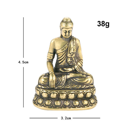 Bronze Brass Tibet Buddhism Buddhist Sakyamuni Buddha Figure Small Statue USA