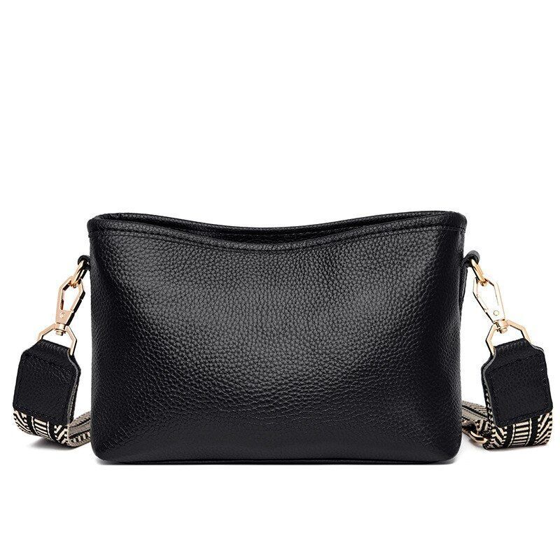 Casual Handbag Genuine Leather Bucket Vintage Tote Shoulder Bag Small Messenger