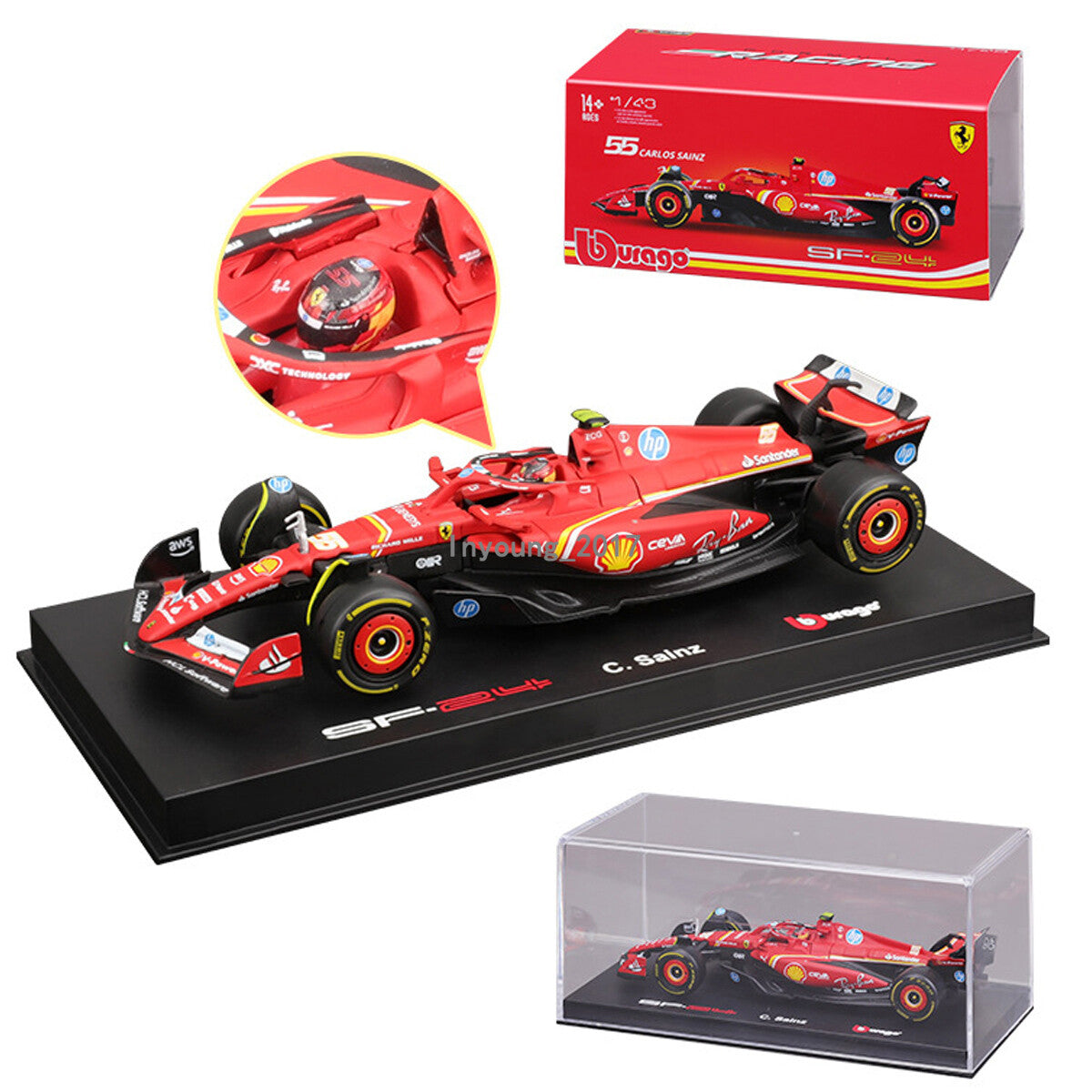1/43 Ferrari SF-24 F1 Model Car Diecast 2024 Formula 1 Team Carlos Sainz 55