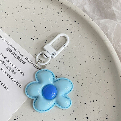 Colored Flower Keychain Heart Flower Bag Pendant DIY Candy Color Key Chains