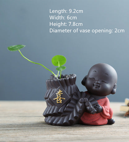 One Piece House Warming Gift Yixing Zisha Vase Small Tea Pet Little Kid Monk New