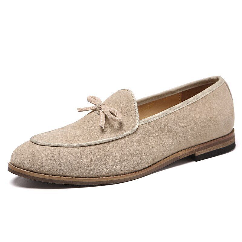 Men Gentlemen Loafers Faux Suede Low Heel Business Wedding Party Dress Shoes