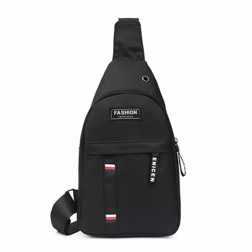 Fashion Shoulder Bag Chest Pack Canvas USB Charging Crossbody Handbag Waist Pack