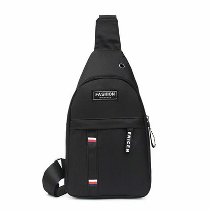 Fashion Shoulder Bag Chest Pack Canvas USB Charging Crossbody Handbag Waist Pack