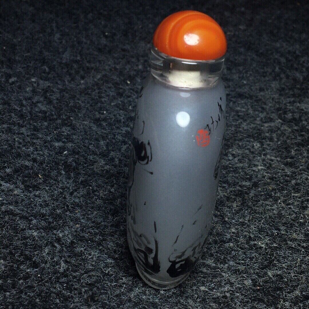 Ancient Chinese handmade interior painting ancient glazed snuff bottle