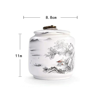 Ceramic Sealed Tea Caddies Spice Jar Candy Dried Fruit Storage Teaware Container