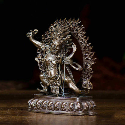 4"Tibetan Buddhist Pure Copper Vajrapani Bodhisattva Buddha Statues