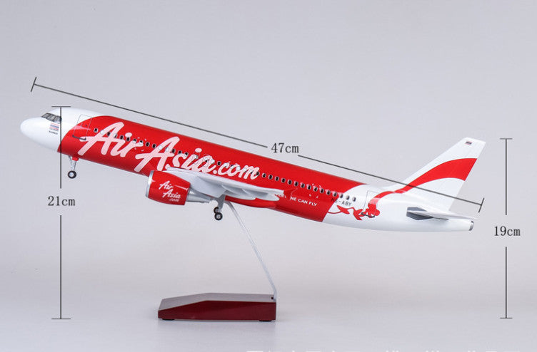 47CM 1:80 Air Asia AIRBUS A320neo Airplane Landing Gears Resin Aircraft Model