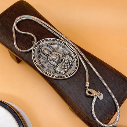 old tibet miao silver hand carving skull Statue necklace noble gift