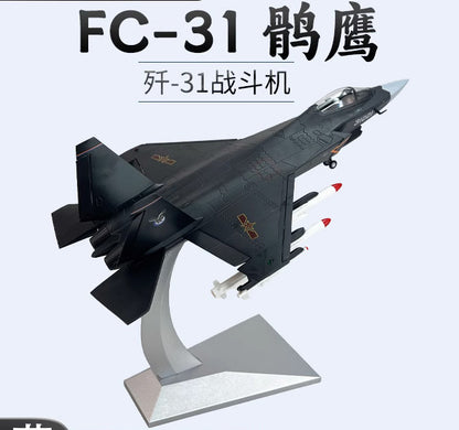 1:48 36CM China J-31 Gyrfalcon Stealth FC-31 Fighter Plane Diecast Model