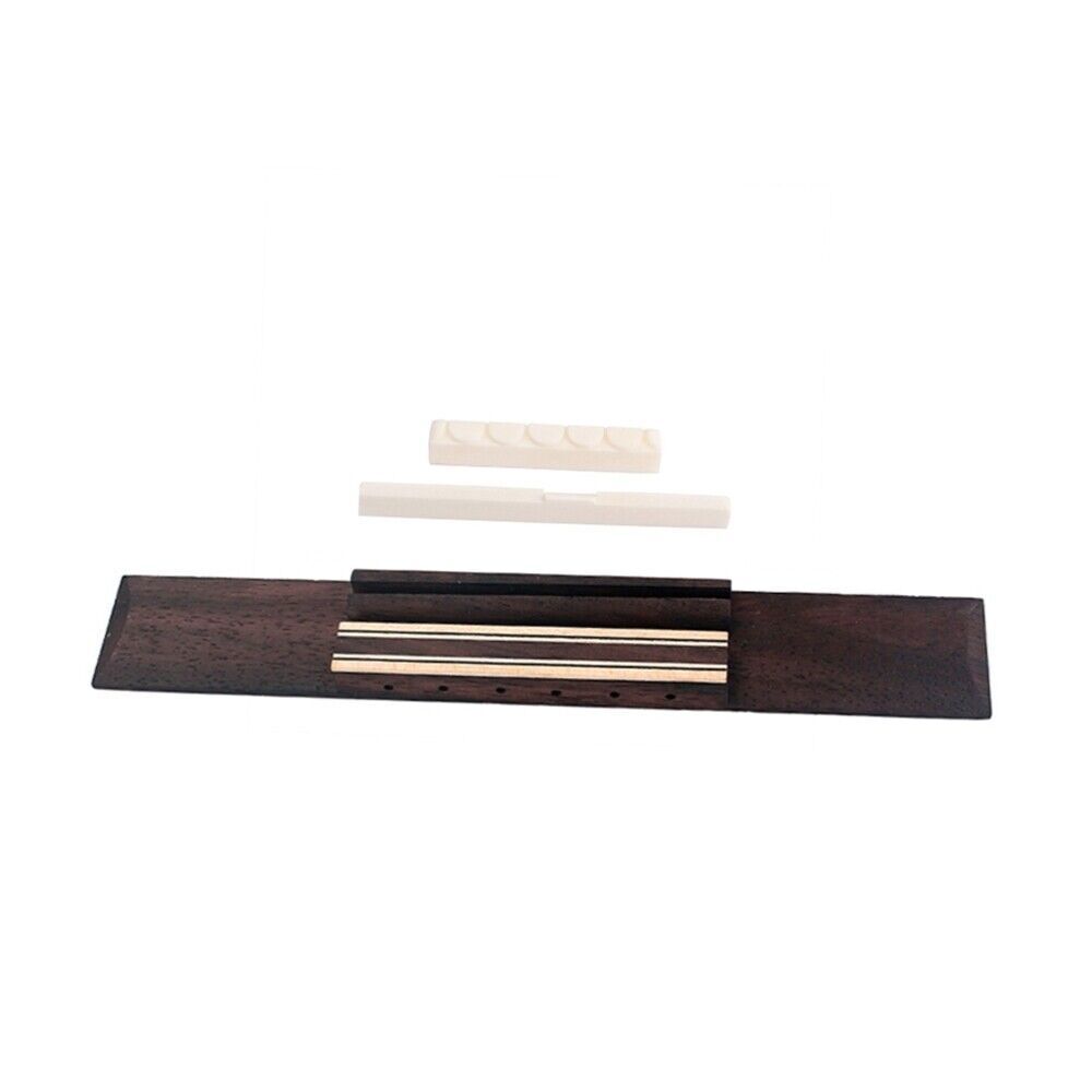 1 Set Rosewood Guitar Bridge Bone Guitar Saddle Nut for Acoustic Classic Guitar