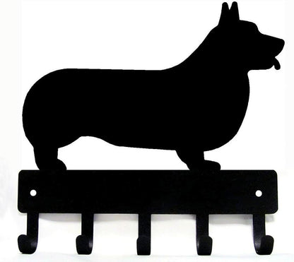 Corgi Dog - Key Hooks & Keychain Holder - 6 Inch Wide/9 Inch Wide Metal Wall Art