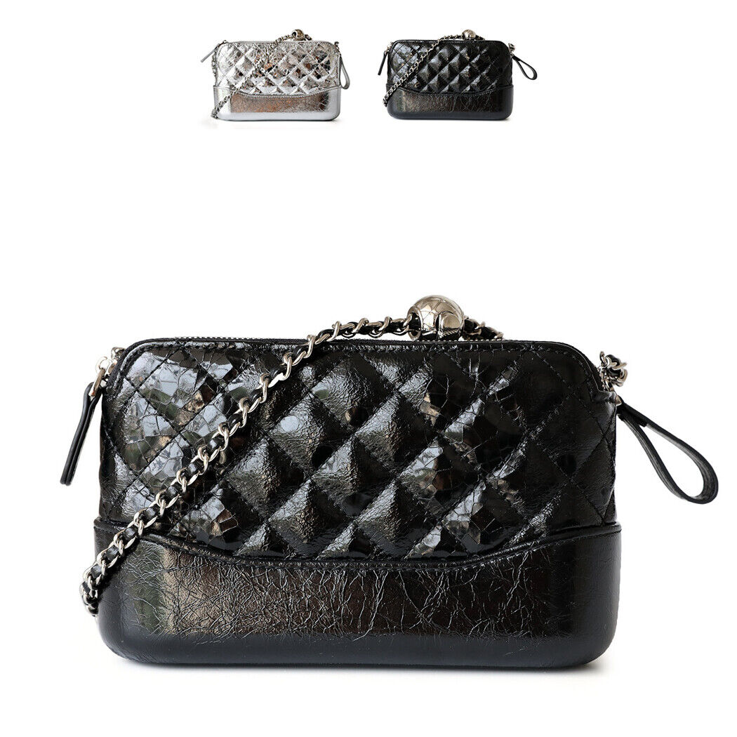 Small Mini Quilted Real Leather Clutch Shoulder Bag Wallet Chains Purse Handbag