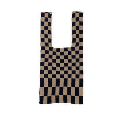 Plaid Twill Shoulder Wrist Underarm Bag Wool Large Retro Tote Handbag Purse 1 PC