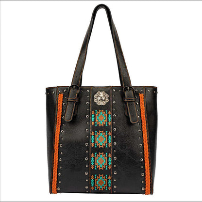 Celela Concealed Carry Studs Stitch Concho Women Tote Handbag Shoulder Bag USA
