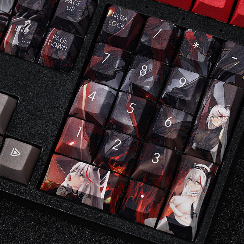 New Games Azur Lane KMS Ägir PBT Keycap Set Cherry MX for Mechanical Keyboard
