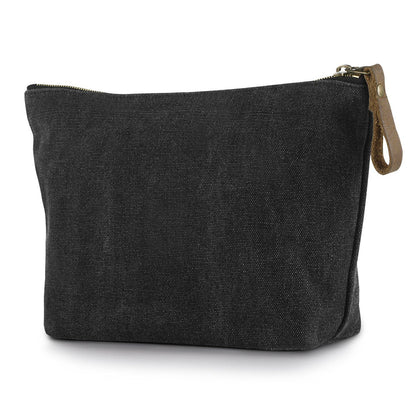 SMRITI Canvas Large Cosmetic Bag Travel Makeup Organizer Toiletry 2 Dark Grey