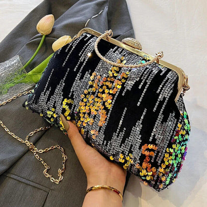 Women Handbag Chain Shoulder Bag Lady Party Clip Shell Evening Clutch