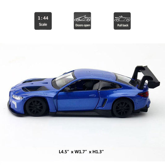 1/44 BMW M4 GT3 Model Car Diecast Toy Vehicle Toys for Boys Kids Gifts Blue