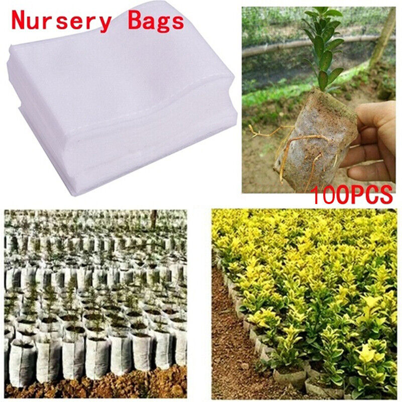 100x Seedling Plants Nursery Bags Fabric Eco-friendly Growing Planting Bags..X
